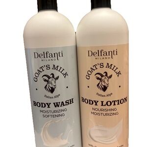 Goat's Milk Body Wash and Lotion Set - Cream and White